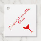 Weihnachtscocktails Retro 50er Style Paper Napkins Geschenkanhänger (Vorderseite)