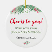 Weihnachtscocktails Urlaub Keramik Ornament (Hinten)