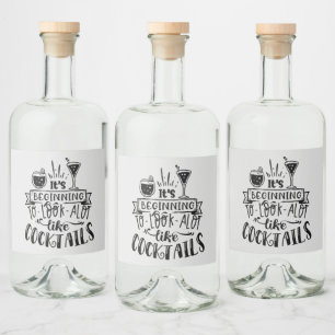 Weihnachtscocktails Wortart Alkoholflaschenetikett