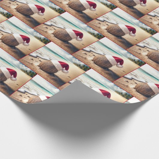 Weihnachtscoconut am Strand Geschenkpapier (Ecke)