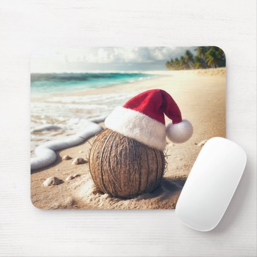 Weihnachtscoconut am Strand Mousepad (Mit Mouse)