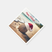 Weihnachtscoconut mit Weihnachtsmannmütze Serviette (Ecke)