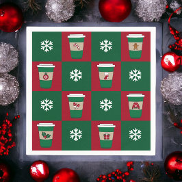 Weihnachtscoffes Schneeflocken Urlaub Gefallen Serviette