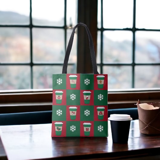 Weihnachtscoffes Schneeflocken Urlaub Gefallen Tasche