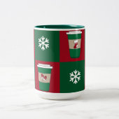 Weihnachtscoffes Schneeflocken Urlaub Gefallen Zweifarbige Tasse (Mittel)