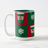 Weihnachtscoffes Schneeflocken Urlaub Gefallen Zweifarbige Tasse (Links)
