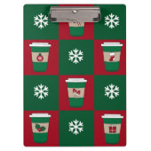 Weihnachtscoffes Schneeflocken Urlaub Klemmbrett (Vorderseite)