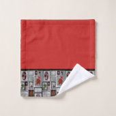 Weihnachtscollage Badhandtuch Set (Waschlappen)