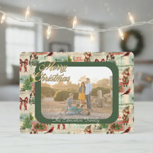 Weihnachtscollage im Vintage-Stil mit gerahmtem F
