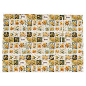 WeihnachtsCollage in Gold Große Geschenktüte (Rückseite)