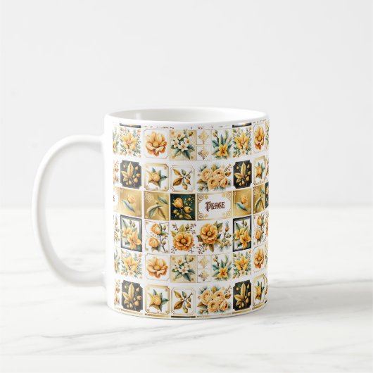 WeihnachtsCollage in Gold Kaffeetasse (Links)