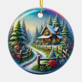Weihnachtscollage Keramik Ornament (Vorne)