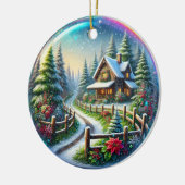 Weihnachtscollage Keramik Ornament (Links)
