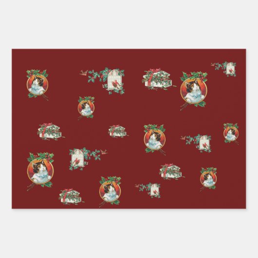 Weihnachtscollagen Wrapping Paper Sheets Geschenkpapier Set (Vorderseite 2)