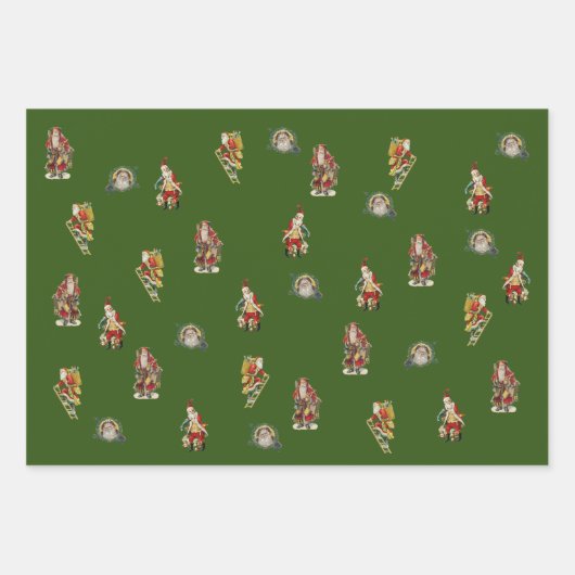 Weihnachtscollagen Wrapping Paper Sheets Geschenkpapier Set (Vorderseite)