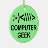 Weihnachtscomputer Geek Keramikornament (Rechts)