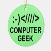 Weihnachtscomputer Geek Keramikornament (Links)