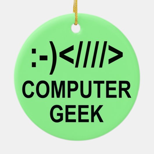 Weihnachtscomputer Geek Keramikornament (Hinten)