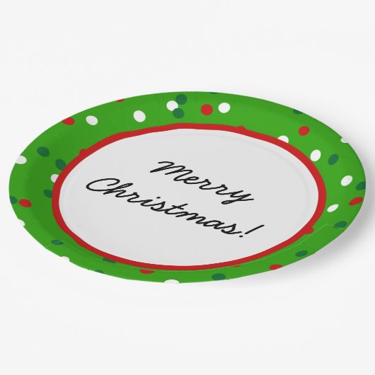 WeihnachtsConfetti • Weihnachtsbaum besprüht Pappteller (Schrägansicht)