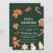 Weihnachtscookies tauschen Party Einladung aus (Vorne/Hinten)