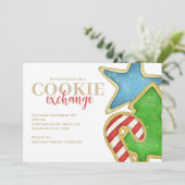 Weihnachtscookies Weiße QR-Code-Karte Einladung (Stehend Vorderseite)