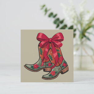 Weihnachtscoquette Boots Western Cowgirl Xmas Feiertagskarte