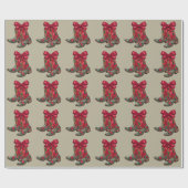 Weihnachtscoquette Boots Western Cowgirl Xmas Geschenkpapier (Flach)