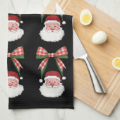 Weihnachtscoquette Bow Santa Vintage Weihnachten R Geschirrtuch (Viertel Falte)