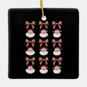 Weihnachtscoquette Bow Santa Vintage Weihnachten R Keramikornament