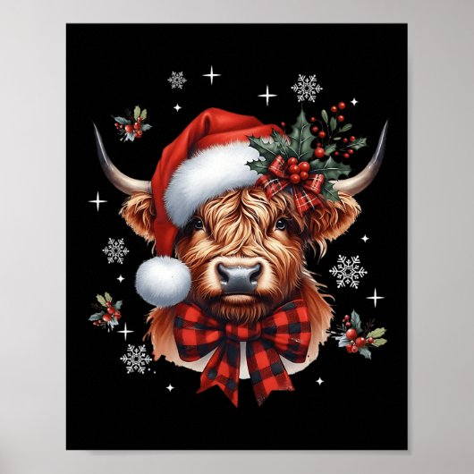 Weihnachtscoquette Hochland Kuh Niedlich Moo Cow X Poster (Vorne)