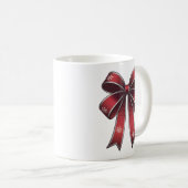 Weihnachtscoquette Red Bow & Snowflakes Design Tas Kaffeetasse (VorderseiteRechts)