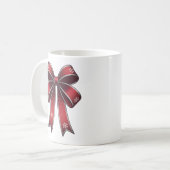 Weihnachtscoquette Red Bow & Snowflakes Design Tas Kaffeetasse (Vorderseite Links)