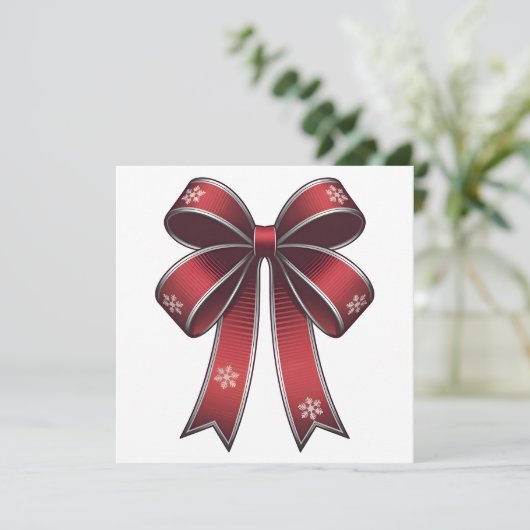 Weihnachtscoquette Roter Bogen mit Schneeflocken K (Stehend Vorderseite)