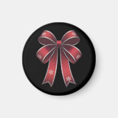 Weihnachtscoquette Roter Bogen mit Schneeflocken Magnet (Vorne)