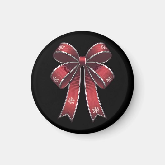 Weihnachtscoquette Roter Bogen mit Schneeflocken Magnet (Vorne)