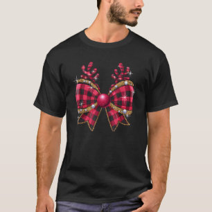 Weihnachtscoquette Schachbrettbock Rentier Antlers T-Shirt