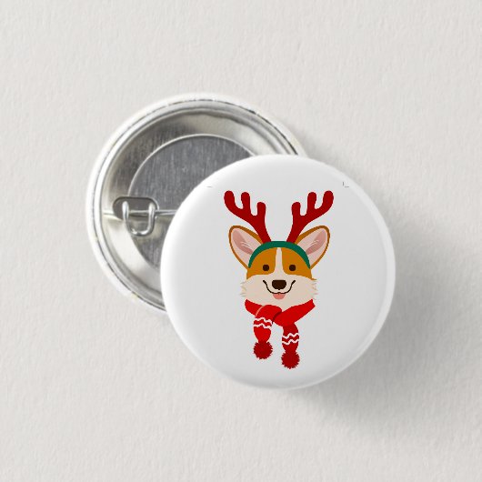 WeihnachtsCorgi Button (Vorne & Hinten)