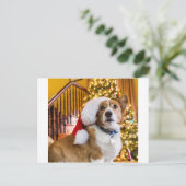 WeihnachtsCorgi Feiertagspostkarte (Stehend Vorderseite)