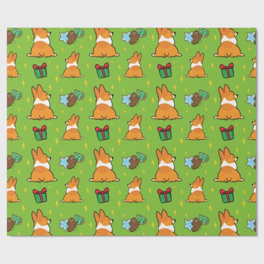 Weihnachtscorgi-Packpapier | CorgiThings Geschenkpapier (Flach)