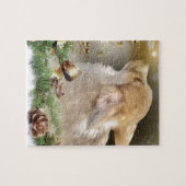 Weihnachtscorgi-Welpe Puzzle (Horizontal)