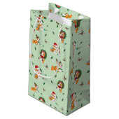 Weihnachtscorgis-Geschenk-Tasche Kleine Geschenktüte (Rückseite Schrägansicht)