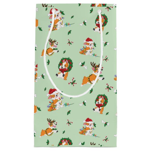 Weihnachtscorgis-Geschenk-Tasche Kleine Geschenktüte (Vorderseite)