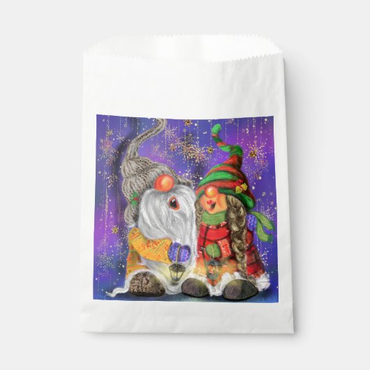 Weihnachtscouple Gnomes Fvor Bag Geschenktütchen (Vorderseite)