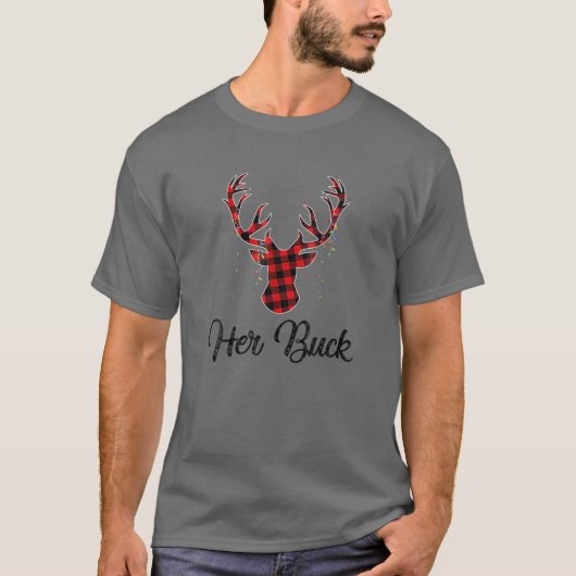 Weihnachtscouple Matching Pajama Set Ihr Buck T-Shirt (Vorderseite)