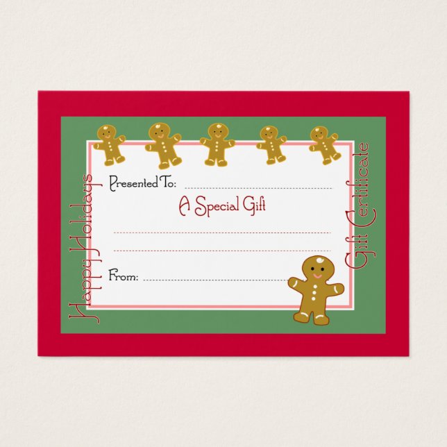 Weihnachtscoupon-Karten (Vorderseite)