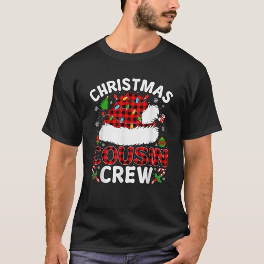WeihnachtsCousin Crew Buffalo Karierte Weihnachtsm T-Shirt (Vorderseite)