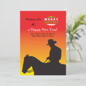 Weihnachtscowboy-Feiertags-Karte Feiertagskarte (Stehend Vorderseite)