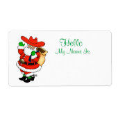 Weihnachtscowboy-Santa Name-Tag-Vorlage (Vorne)