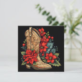 Weihnachtscowboy Weihnachtsgrüßkarte Feiertagskarte (Stehend Vorderseite)