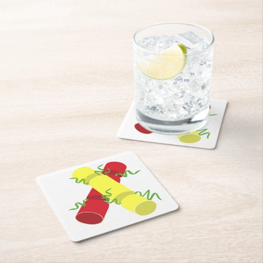 Weihnachtscracker Rechteckiger Pappuntersetzer (Vor Ort)